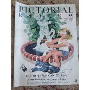Vintage Pictorial Review Magazine July 1934 Lucile Marsh Cover Vtg Ads Campbells